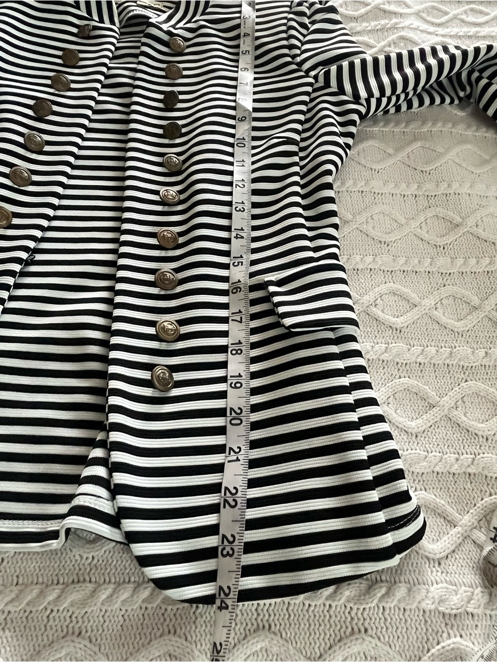 Altar’d State Black & White Striped cotton/Rayon mix Vintage Jacket Size Medium - Picture 14 of 14